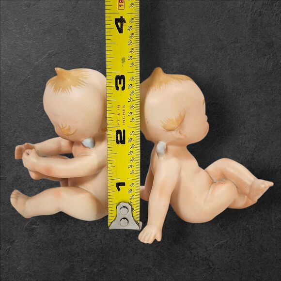 Vintage Kewpie Figurines Pair Bisque Porcelain Made in Japan Adorable Expresion - Picture 10 of 10